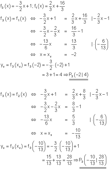 Lösungen lineare Funktionen Teil XIII