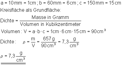Lösungen Volumen und Massenberechnung II • Mathe-Brinkmann